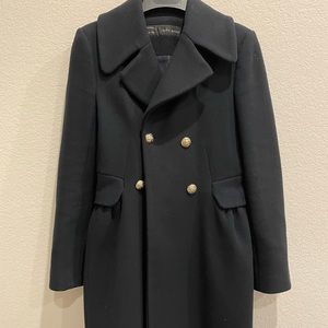 Zara Basic Double Breasted Wool coat Size M